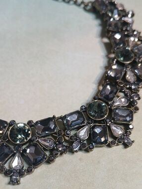 Vintage Smoky Crystal Statement Necklace